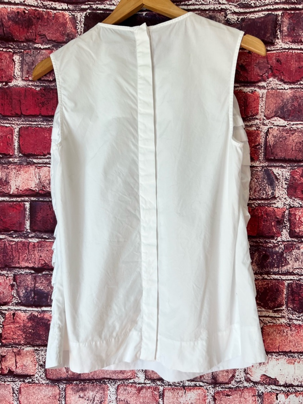 Simone Rocha White Ruffled Sleeveless Blouse - Picture 5 of 6